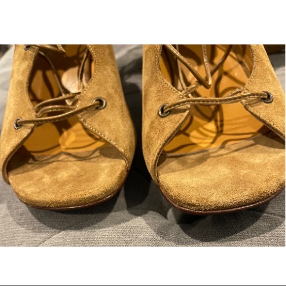 🛑SOLD🛑 SAINT LAURENT TAN SUEDE LEATHER BABIES GLADIATOR LACE UP KNEE HIGH - Picture 8 of 8